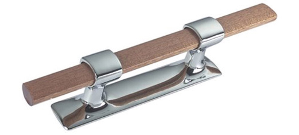 Belegklampe Messing/Mahagoni